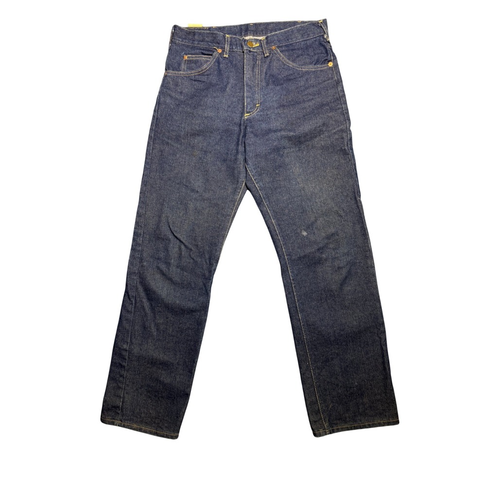 Vintage Lee Straight Leg Jeans Indigo Blue Denim Made in USA Mens 31